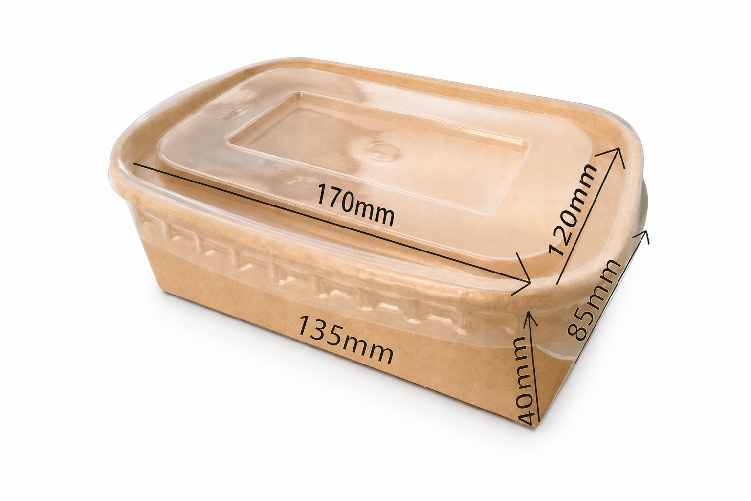 Rectangular Rolled Edge Bowl 500ml