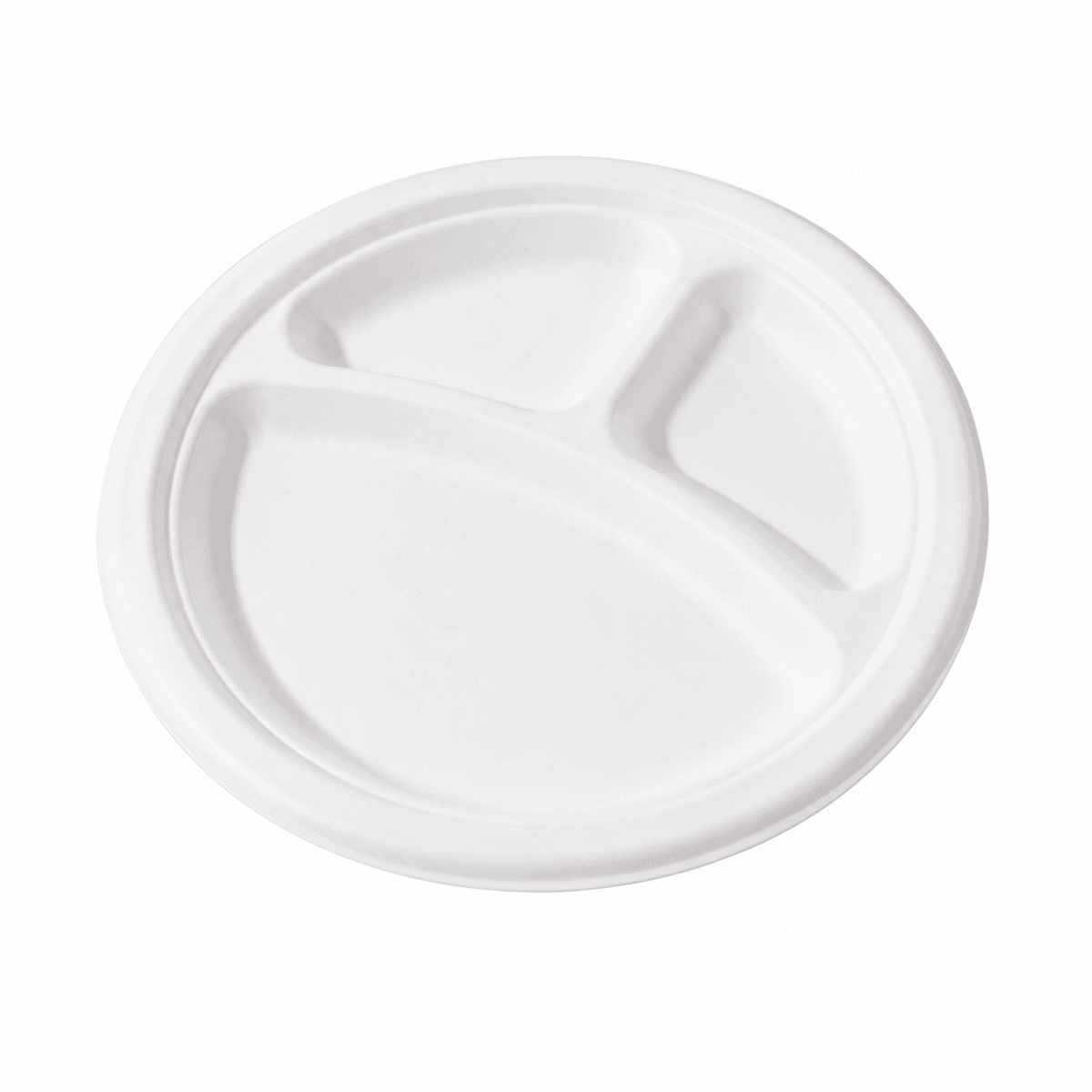 9-inch sugarcane pulp three-tier dinner plate
