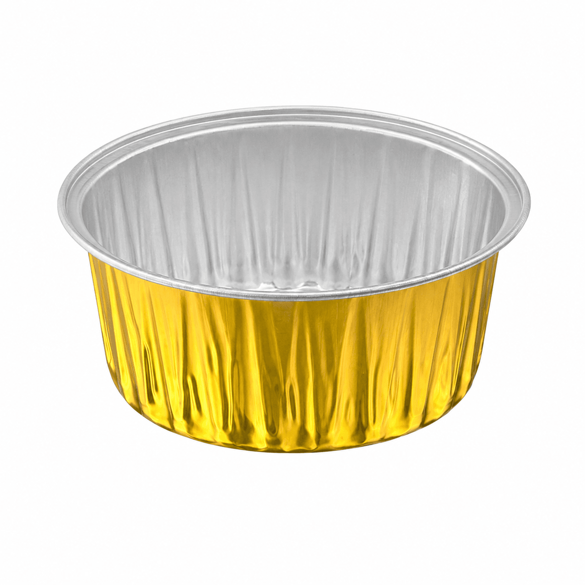 Gold Round Aluminum Foil Container with PP Lid Thickened Food Grade Commercial Takeaway Disposable Food Box