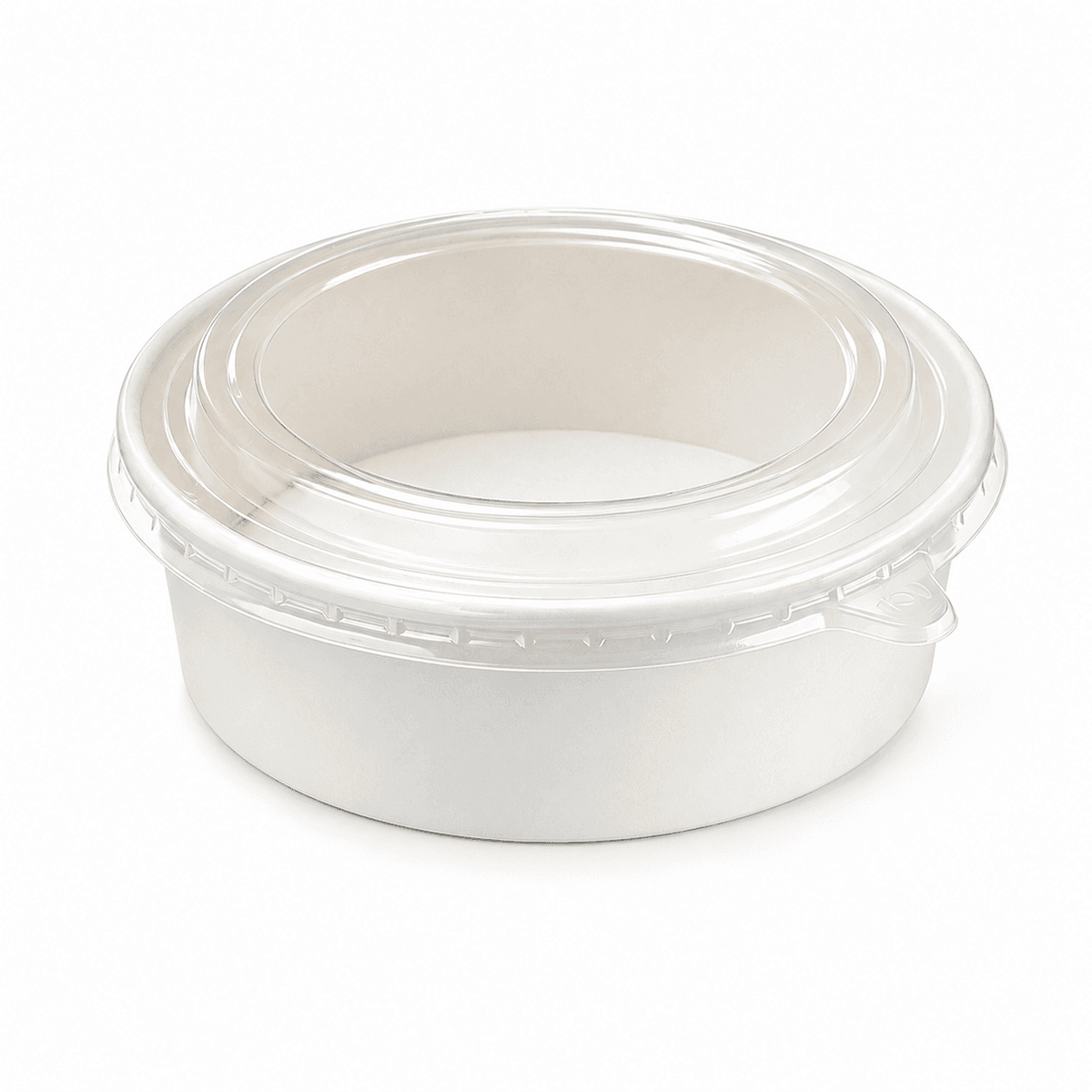 500ml White Cardboard Bowl with OPS Lid