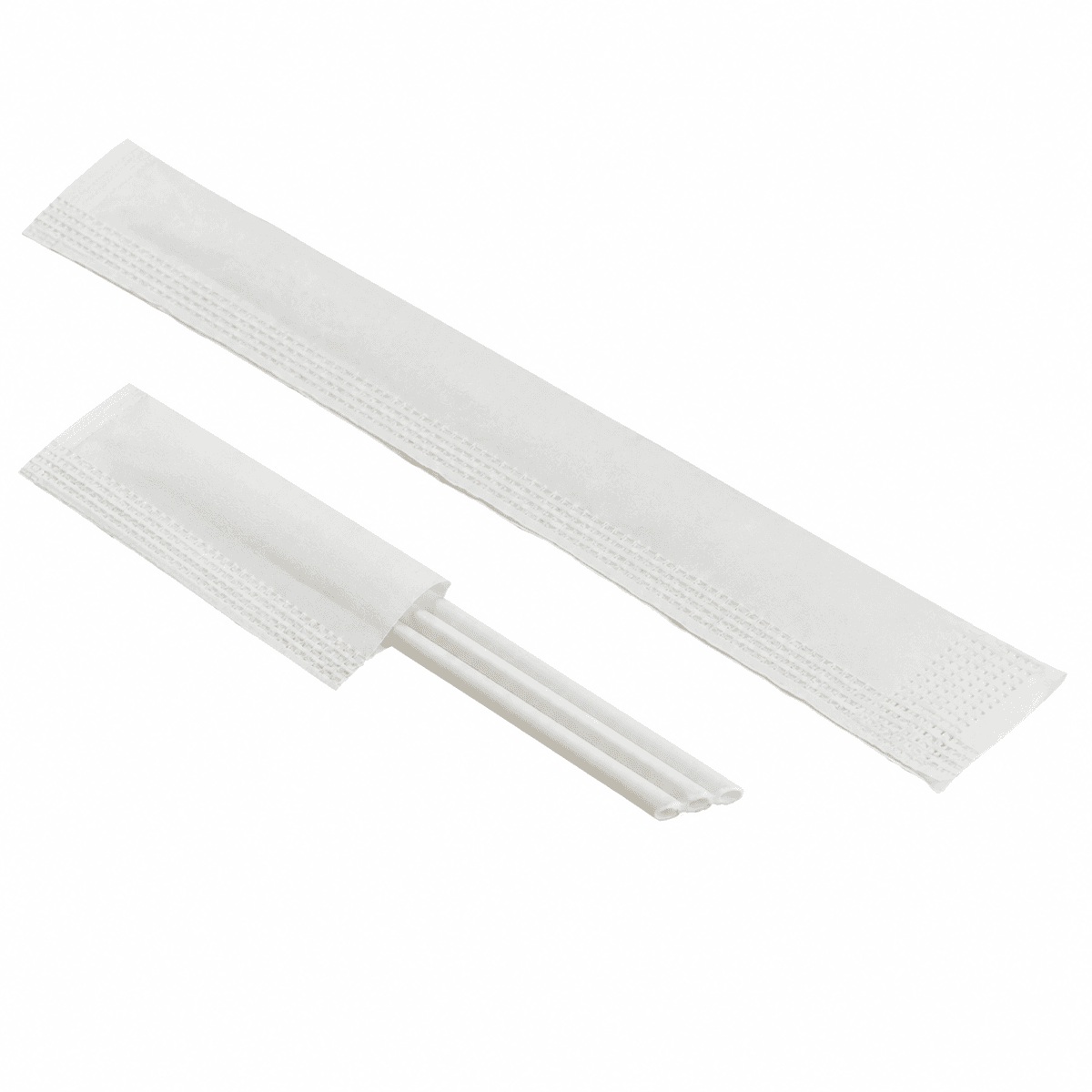 23 cm Degradable Three-Hole Angled Straw, White, 100 pcs