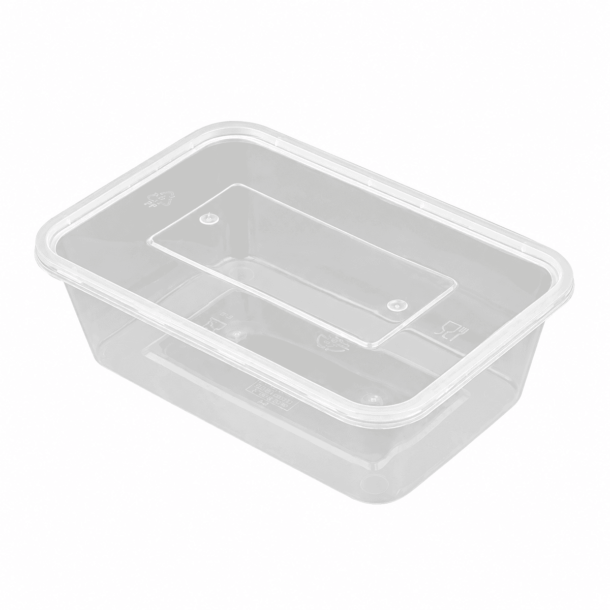 750ml reinforced rectangular container (clear)