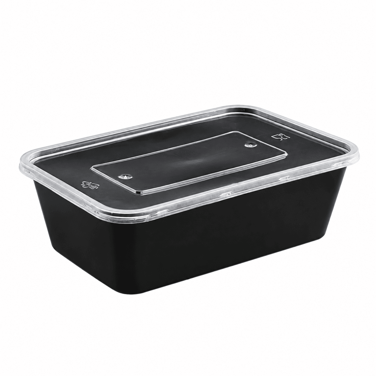 750ml reinforced rectangular container (black)