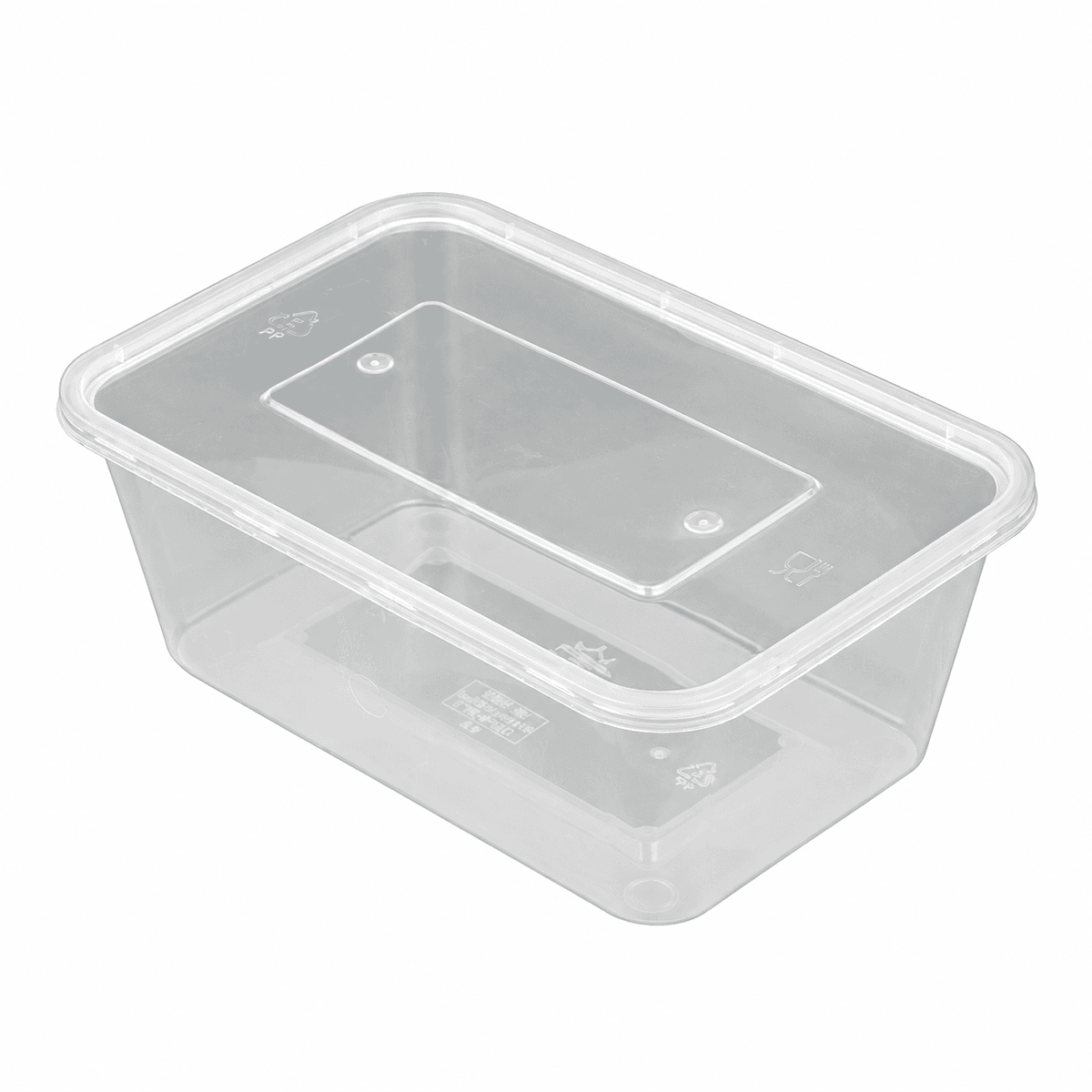 1000ml reinforced rectangular container (clear)