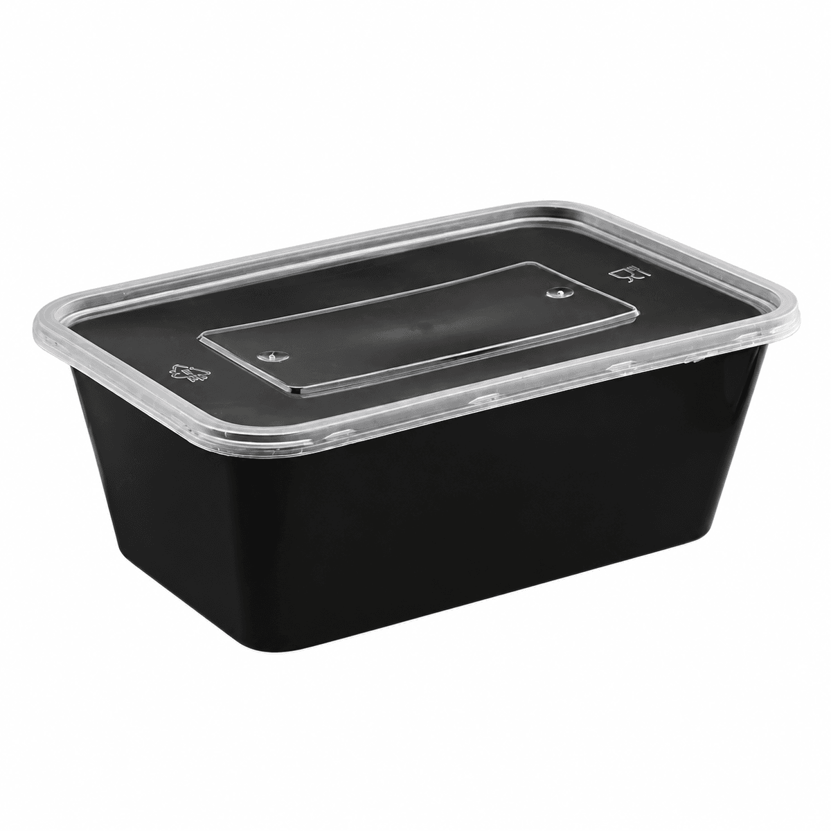 1000ml reinforced rectangular container (black)