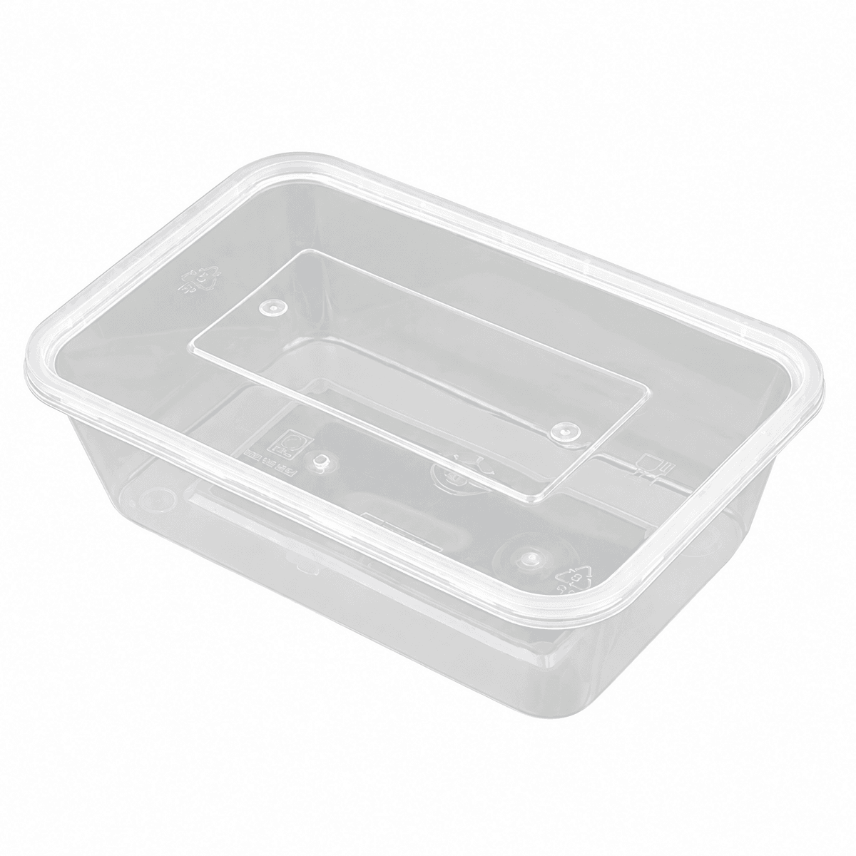 650ml reinforced rectangular container (clear)
