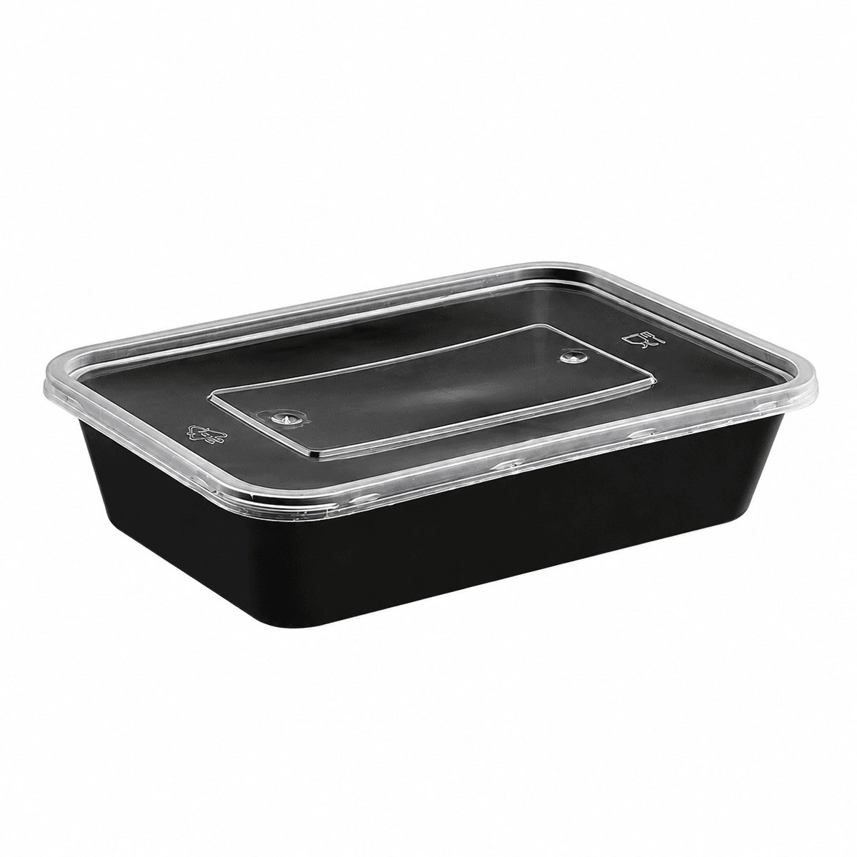500ml reinforced rectangular container (black)
