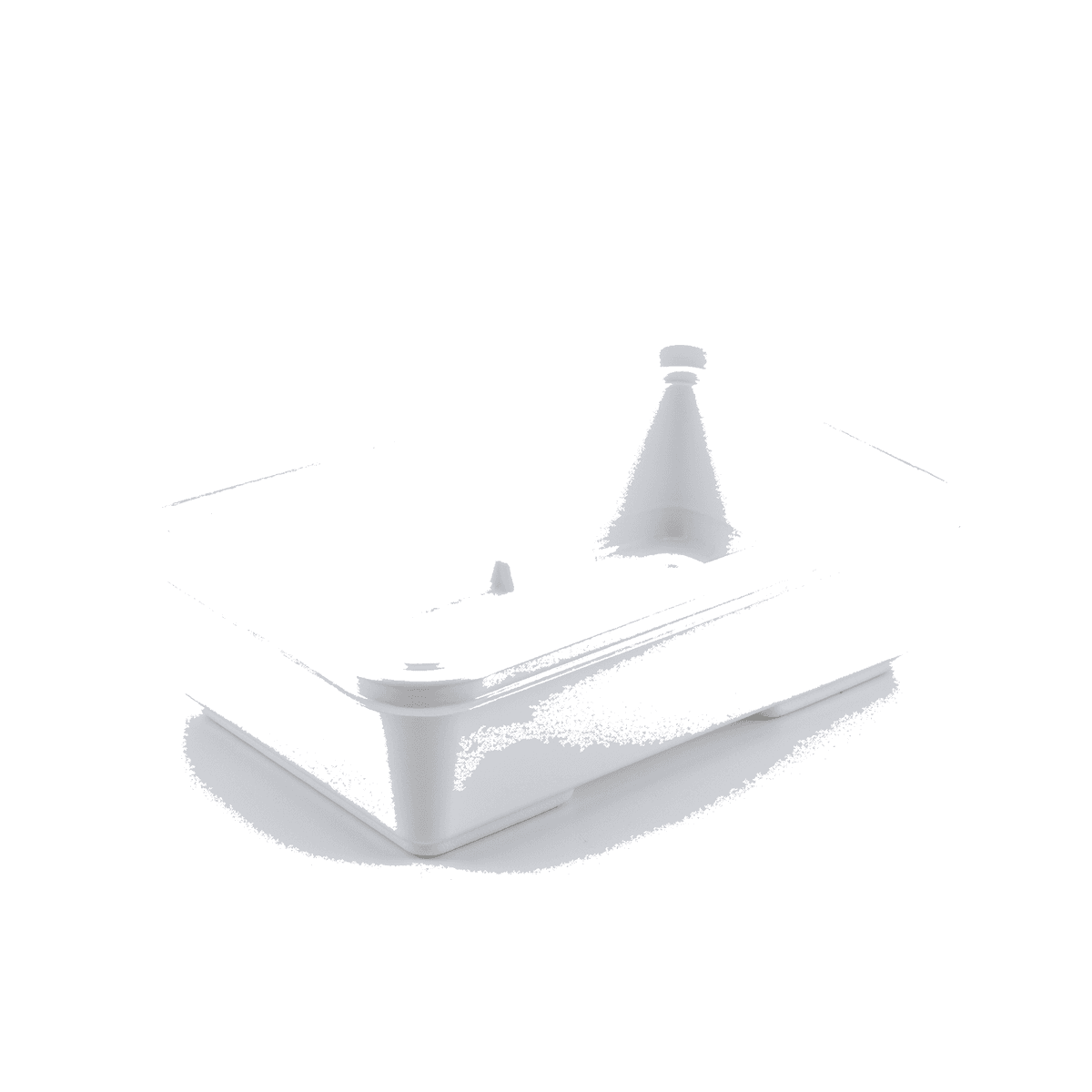 500ml elongated single-compartment Japanese-style food container (white)
