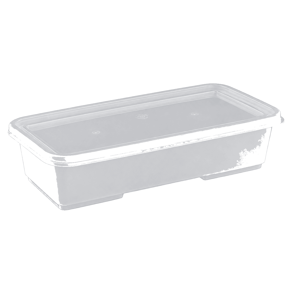 500ml elongated single-compartment Japanese-style food container (clear)