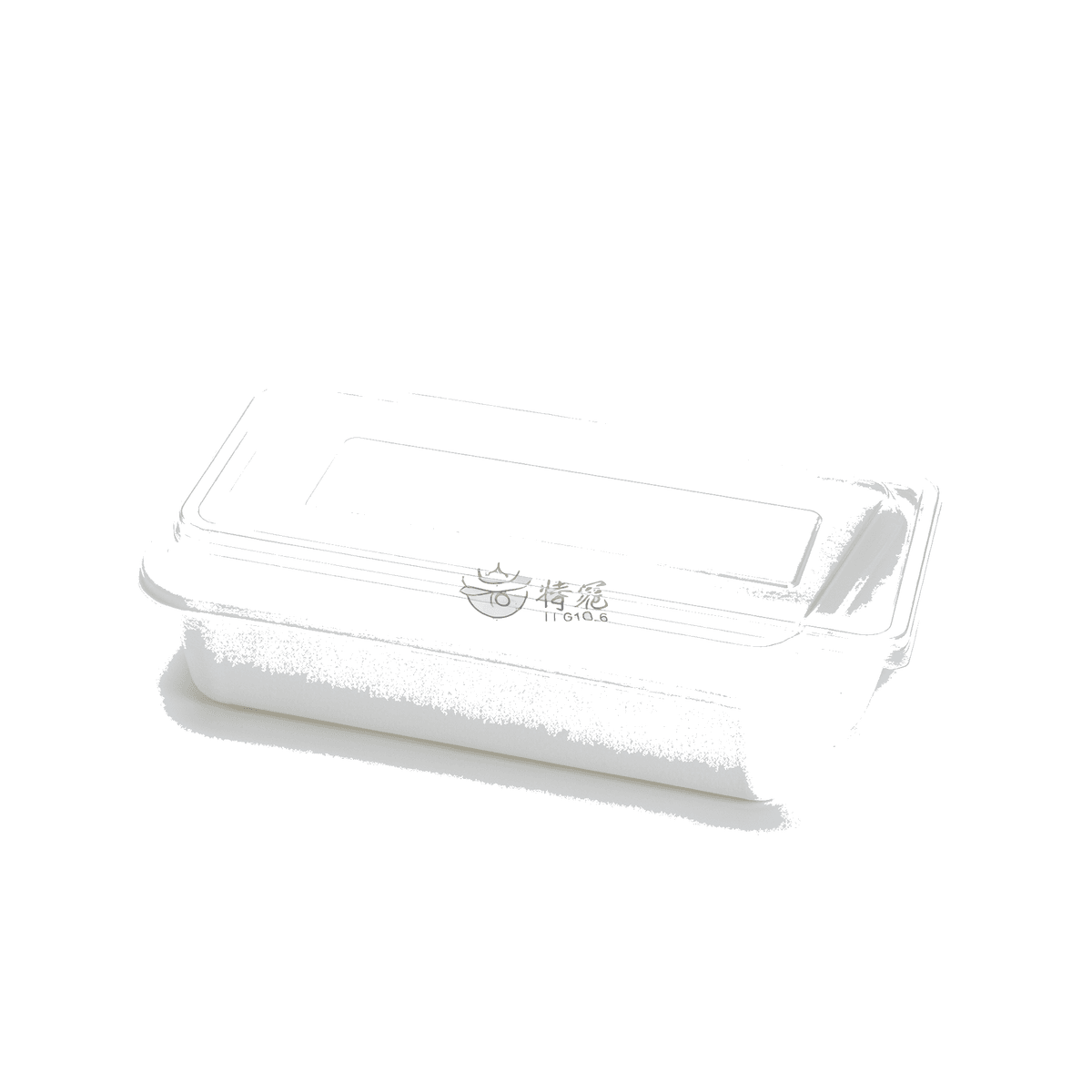 400ml two-compartment Japanese-style food container (white)