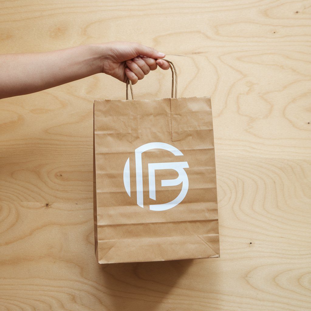 1 - custom brown paper bag