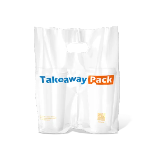 Clear Drink Cup Plastic Bags for 2 cups